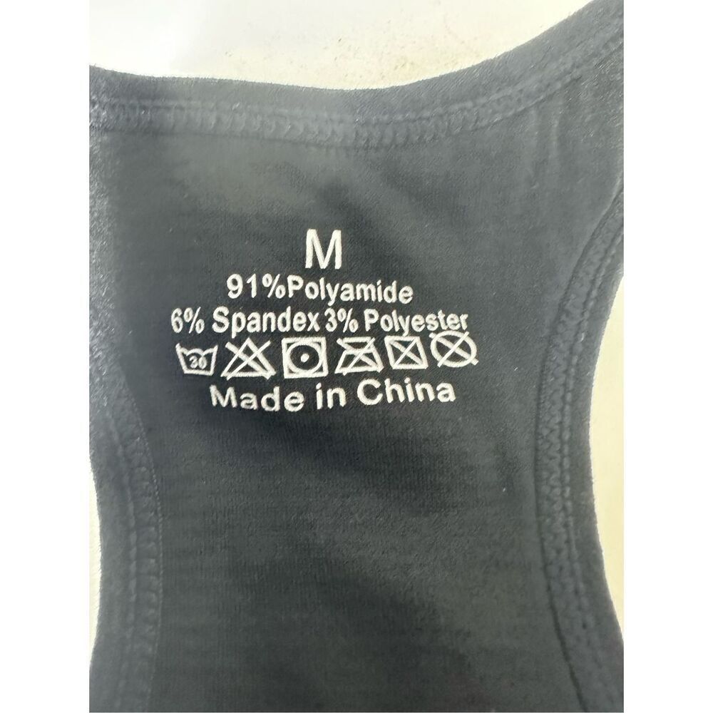Shein Yoga Set Of Padded Top & Leggings Gray Black Size M - Picture 5 of 12